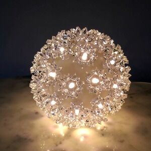 Retro Vintage Style Starburst  Hanging Sphere Light Clear Crystal Warm White LED